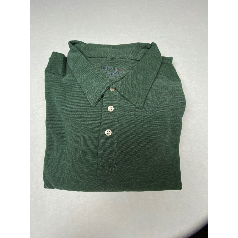 UNTUCKit DAO Long Sleeve Polo Shirt Green XXXL‎ 3XL NWT Soft Cotton Blend